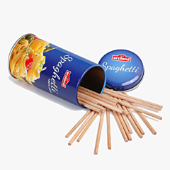 Legemad - Spaghetti i træ - metaldåse
