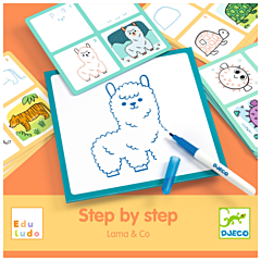 Djeco, at tegne - Step by step - Lama & Co. Kreativ leg