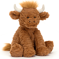 Jellycat tøjdyr - Ko 23 cm - Fuddlewuddle Highland Cow. Legetøj, dåbsgave