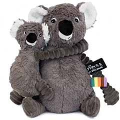 Tøjdyr - koala med baby - 35 cm - grå - Les Deglingos. Legetøj, dåbsgave