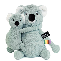 Tøjdyr - koala med baby - 35 cm - mint - Les Deglingos. Dåbsgave