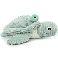 Skildpadde med baby - tøjdyr - 29 cm - mint - Les Deglingos. Sødt legetøj og fin dåbsgave