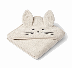Liewood - Babyhåndklæde med hætte - Albert Rabbit Sandy. Dåbsgave