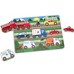 Knoppuslespil - køretøjer i trafiken, 8 brikker - Melissa & Doug