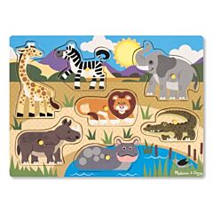 Knop-puslespil, safari , 7 brikker - Melissa & Doug