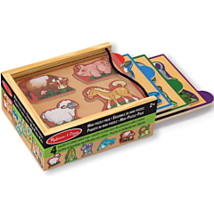 Pussel - Djur - 4 i 1 - Melissa & Doug. Leksak