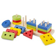 Puslespil - geometriske former i flotte farver - New Classic Toys