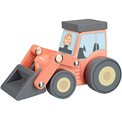 Traktor i træ med frontlæsser - Orange Tree Toys. Legetøj