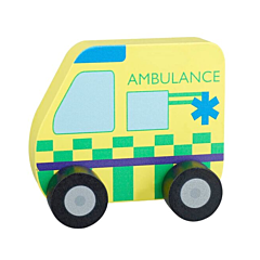 Ambulance i træ, gul - Orange Tree Toys. Legetøj