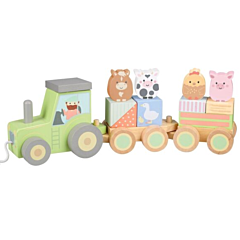 Træklegetøj - Traktor med vogne - Orange Tree Toys. Legetøj
