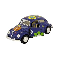 Bil i metal - Volkswagen classical Beetle - Hippie - blå