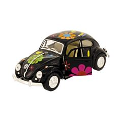 Bil i metal - Volkswagen classical Beetle - Hippie - sort